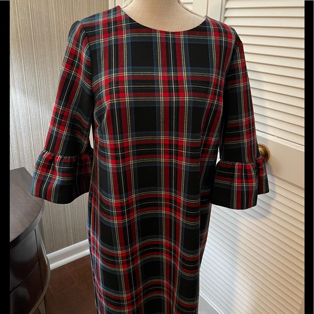 Vineyard Vines Red and Blue Plaid Midi Dress